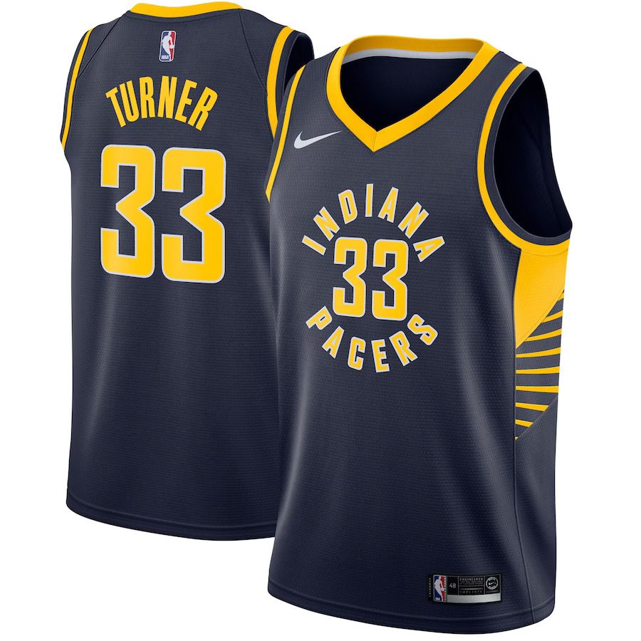 Men Indiana Pacers #33 Myles Turner Nike Navy Swingman NBA Jersey